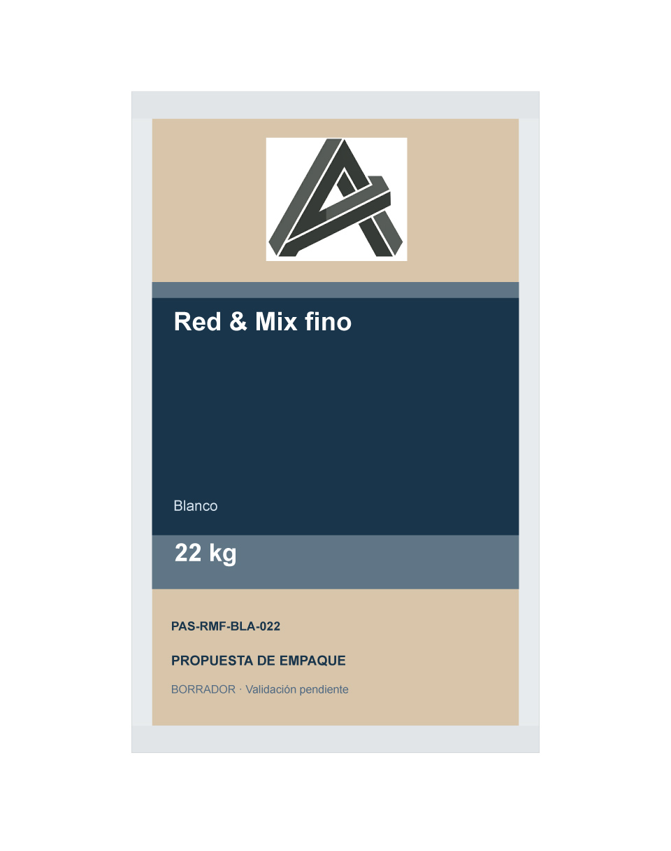 Empaque preliminar de Red & Mix fino