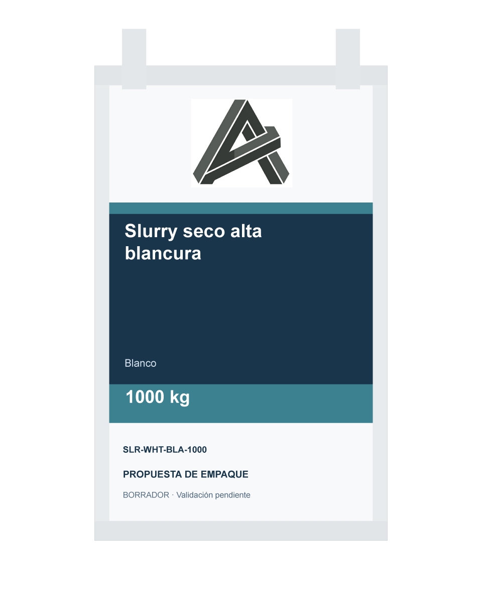 Empaque preliminar de Slurry seco alta blancura