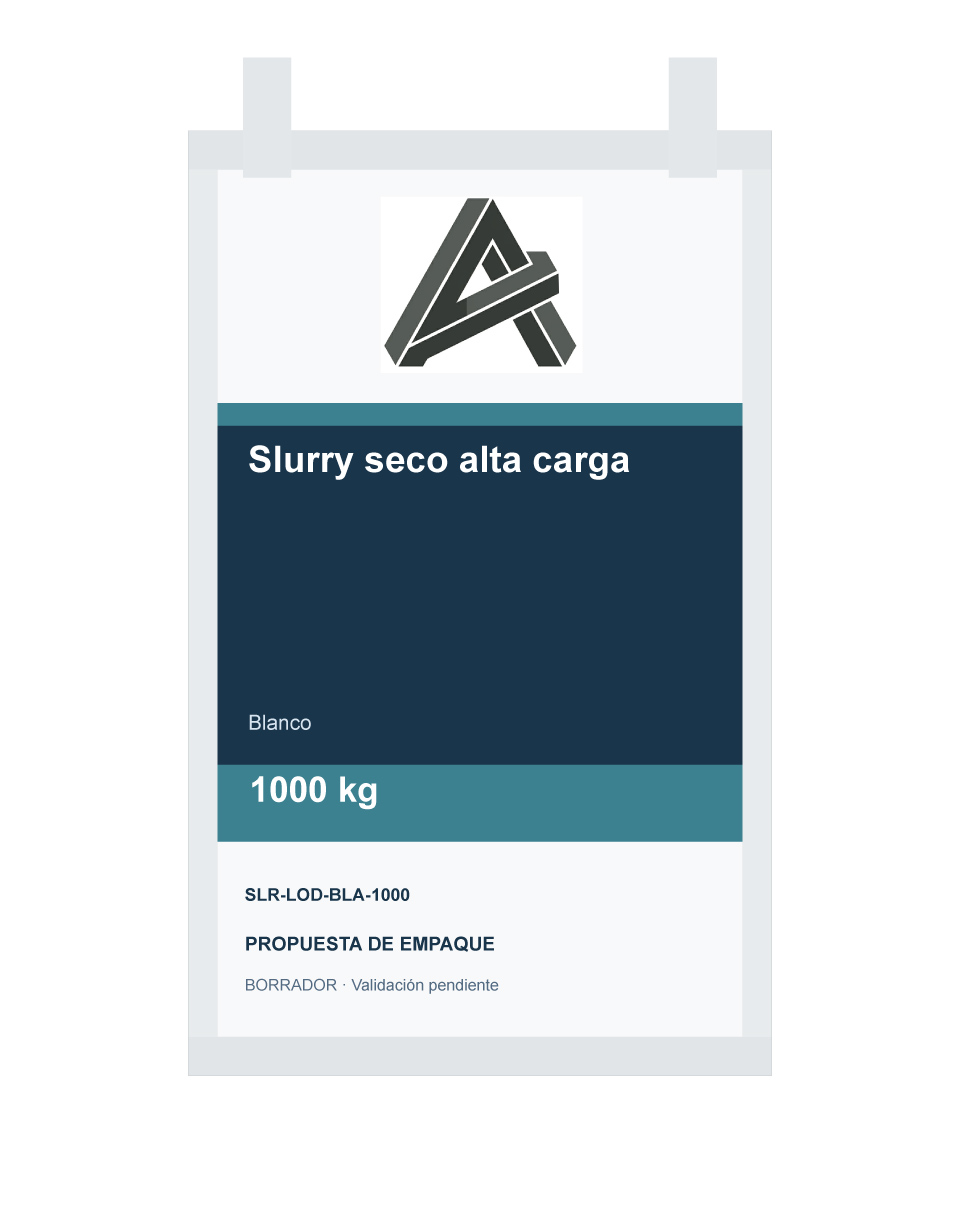 Empaque preliminar de Slurry seco alta carga