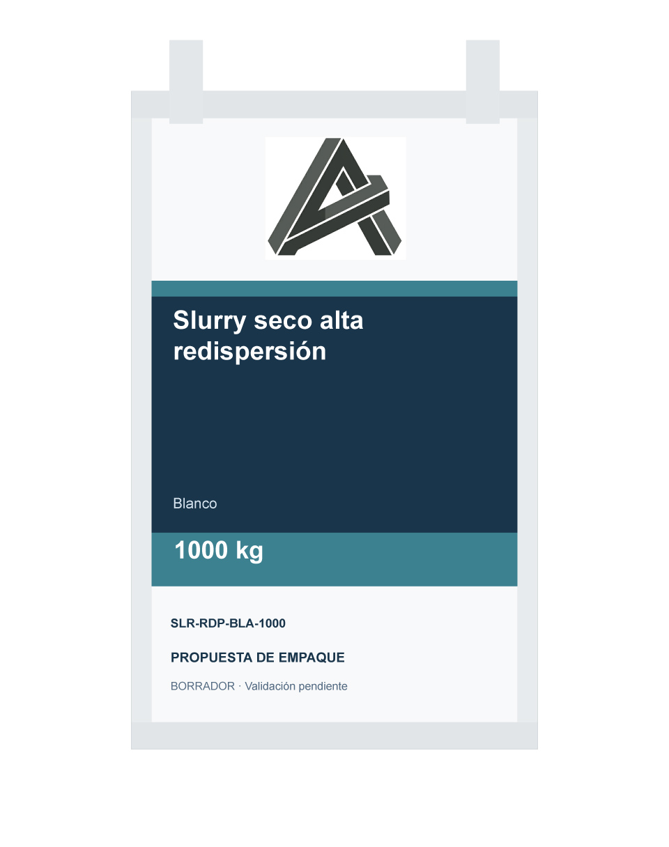 Empaque preliminar de Slurry seco alta redispersi&oacute;n
