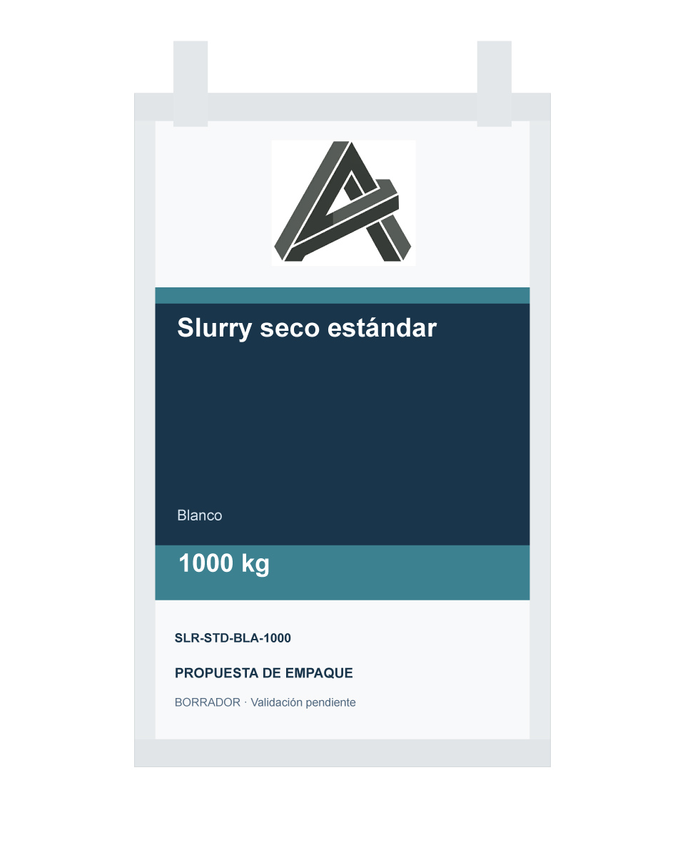 Empaque preliminar de Slurry seco est&aacute;ndar